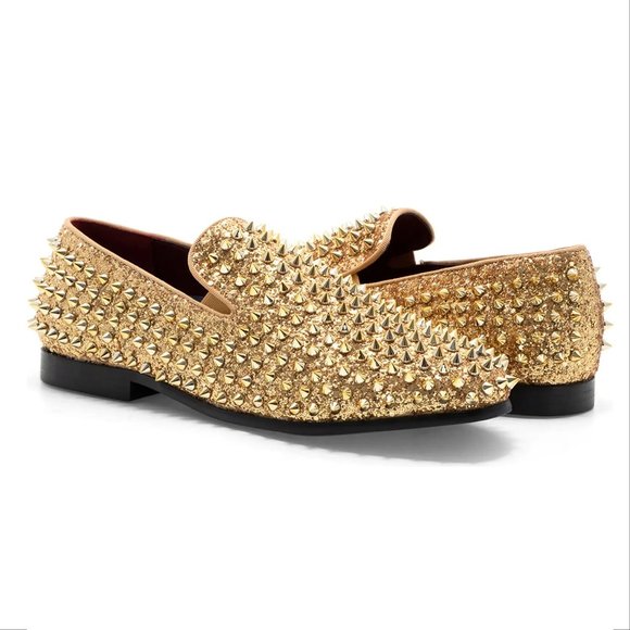 J75 BY JUMP Luxor Spike Studded Men\'s Slip-On Loafer Shoes Size 11 Gold NEW main image 10